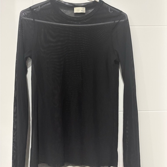 Wilfred Tops - Wilfred Black Mesh Long Sleeve Top